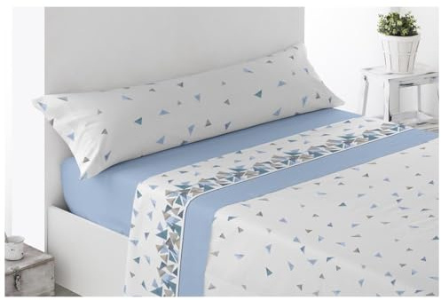 Acomoda Textil – Juego de Sábanas Térmicas de Pirineo. Sábanas de Invierno Tejido Polar para Cama Individual y Matrimonio, 3 Piezas Ropa de Cama Ajustable, Suave y Cálida. (Barbate Azul, Cama 135 cm)