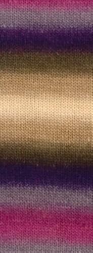 Lana Grossa Colorato Aktion 04 - Dunkelpink/Grau/Dunkelviolett/Umbra/Taupe/Hellbeige