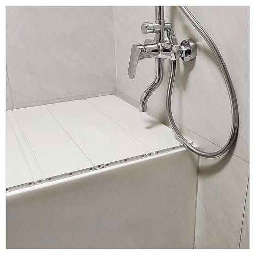 ShAzanz Bandeja Bañera Plegable Cubierta de Bañera Estante, 1,2cm Espesor Impermeable Tapa de Baño Bandejas for Bañera Cubierta Aislamiento Placa de Polvo, Personalizable Plegable(70x105x1.2cm)
