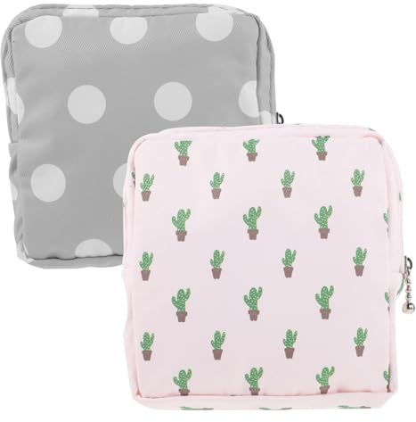 Holibanna 2 Stück-Pack Leichte und Kompakte Menstruationsbindenbeutel aus Baumwolle Tragbare Periodentasche für Reisen und Einkaufen Kleine Hygienetasche für Tampons und Binden