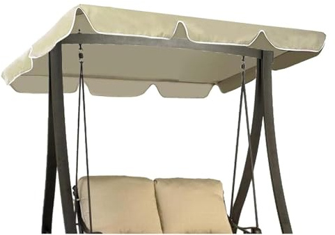 Hollywoodschaukel Dachbezug - Strapazierfähig Dach for Hollywoodschaukel - Wetterbeständig Sonnendach for Gartenschaukel - Dach for Hängebank Schaukel(Beige,190x120x15cm)