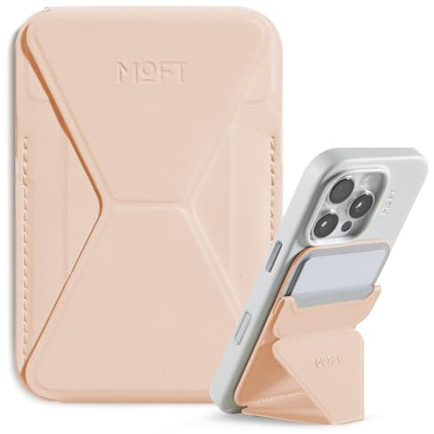 MOFT MagSafe Wallet Stand for iPhone 17/16/15/14/13/12 Series Compatible with MagSafe, MOVAS Vegan Leather Magnetic Phone Stand with 3 Viewing Angles, 2 Cards Holder