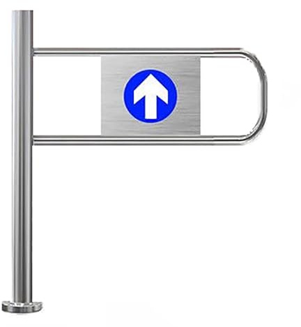 Puerta de seguridad de acero inoxidable para entrada de supermercado y entrada, puerta oscilante, barrera peatonal para biblioteca y tienda, 50 x 97 cm (izquierda)