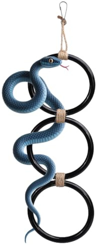 MiOYOOW Snake Climbing Rings, Plastic Corn Snake Enrichment Chain Hanging Ball Python Hoop Toy for Reptile Tank Cage Enclosure