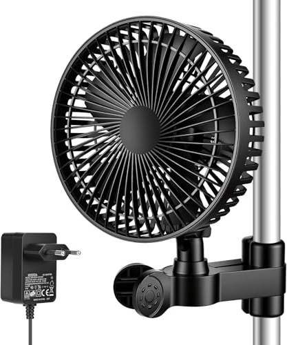 Dreamhigh Grow Ventilatore con Clip, Potente Ventilatore Oscillante a 3 Velocità, Silenzioso e Compatto per Growbox, Ventilatore per la Crescita delle Piante