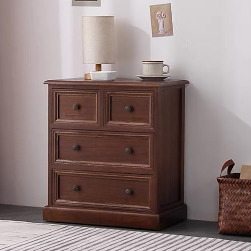 Commode en noyer massif – Meuble de rangement et table de chevet de style américain pour chambre à coucher, buffet polyvalent et durable pour la maison
