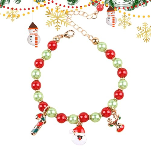 Dog Necklace - Adjustable Jewelry Costume Accessories,Cat Collar Pearl Necklace,for Puppies Daily Wear Party Birthday Photography Christmas Decoration