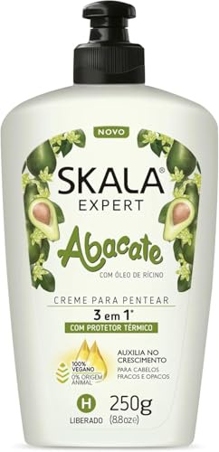 SKALA Haarcreme mit Vitamin-Pumpe, Abacate, 250 g, intensive Ernährung mit Avocado, feuchtigkeitsspendend, Kraft und Kräuselkontrolle, vegane Formel für alle Haartypen