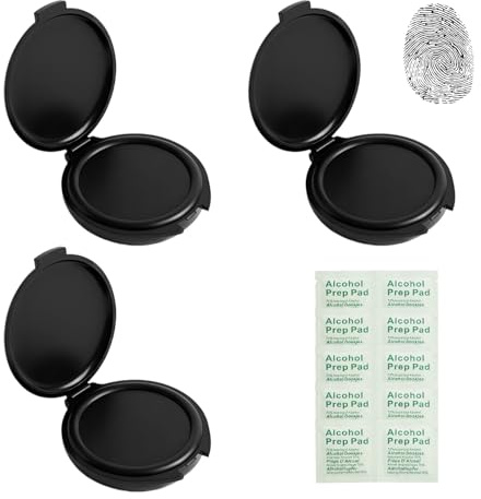 3 PCS Doigts Tampon Encreur Tampon Encreur Empreintes Digitales Noir, Tampon Encreur Doigt Séchage Rapide, Encreur Effaçable pour Identification, Bureau, Documents, Notaire et Usage Administratif