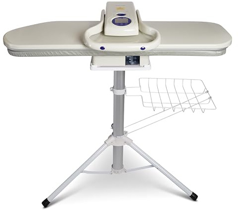 Pro100 Ironing Press with Stand 101.6cm (40”) – Extra Large, 80g/min Steam Output, Touch Display, Auto & Manual Steam, 2200–2618W, Clothes Press for Home & Heavy Laundry (White)