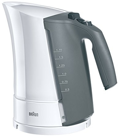 Braun Multiquick 3WK300 Hervidor Inalámbrico, 2200 W, 1,7 Litros, Gris/Blanco