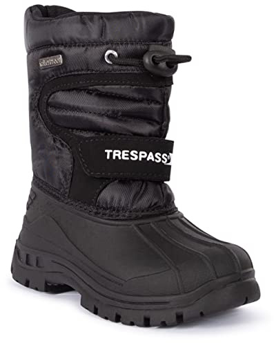 Trespass Mens Womens Pull On Snow Boots Black Winter Water Resistant Boots Dodo