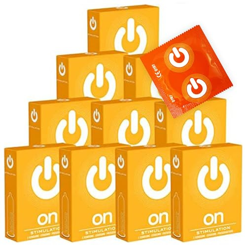 On) Stimulation Kondome, feuchtgenoppte Kondome für mehr Stimulation, 10 x 3 Stück