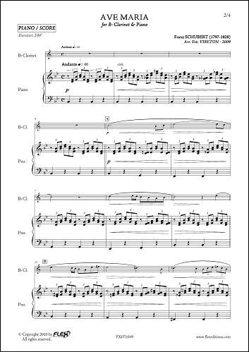 FLEX EDITIONS SCHUBERT F. - AVE MARIA - CLARINET & PIANO Klassische Noten Holzblasinstrumente Klarinette