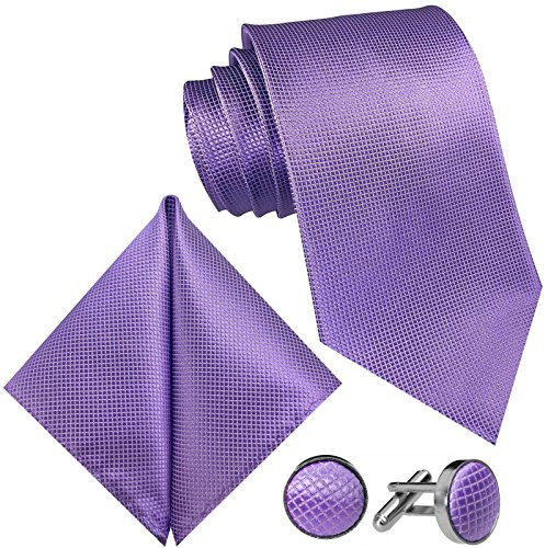 GASSANI - Corbata - Cuadrados - para hombre Morado Purple - LILA VIOLETT FLIEDER Mauve