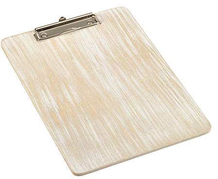 White Wash Wooden Menu Clipboard A4 - Single - Rustic Wooden Menu Holder for Displaying Specials