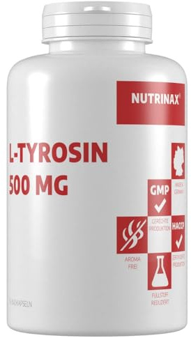NUTRINAX | L-Tyrosin 500mg | 240 Kapseln für 8 Monate | gluten- & laktosefrei