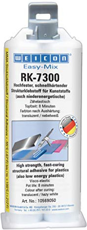 WEICON 10569050 Easy-Mix RK-7300 50g Acrylat-Strukturkleber für Kunststoff und EPDM, cremeweiß