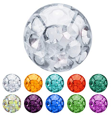 Treuheld® Piercing Kugel glitzernd | Kristall | 40 Varianten