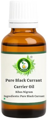 R V Essential Aceite puro de portador grosella negra 50ml (1.69oz)- Ribes Nigrum (100% puro y natural Prensado en frío) Pure ​Black Cur​rant Carrier Oil