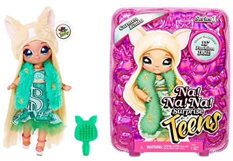 Na! Na! Na! Surprise moda CARMEN LINDA-Muñeca grande y suave para coleccionar con ropa y accesorios de lujo-Teens Serie 1-Edad: para niños a partir de 5 años, multicolor (MGA Entertainment 573883)
