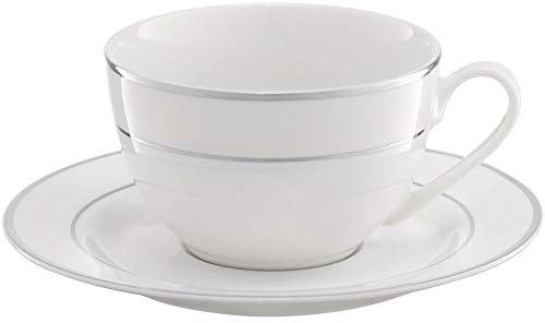 Ambition 29049 Aura Silver - Servicio de café (12 piezas, porcelana), color blanco