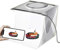 SOONHUA Fotostudio Box Foto Lichtbox Mini fotostudio Lichtzelt mit 2x20 LED Beleuchtung,Tragbares Fotostudio + 6 Backdrops für Produktaufnahmen Lichtbox,Fotografie Kleine Gegenstände,Wie Schmuck