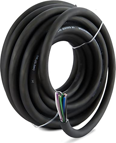 LEIGESAUDIO 20 Feet 9 Conductor Speaker Wire/Cable - 18 AWG 100% Pure OFC, Ultra-Flex and Easy Peel Jacket, Bare Copper with Color Coded Conductors