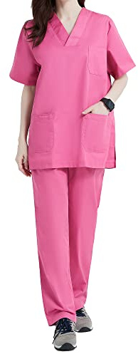 MISEMIYA - Uniformes Sanitario Unisex Uniformes Sanitarios MÉDICOS Conjuntos Sanitarios BZ-817-8312 - Fucsia 21 - S