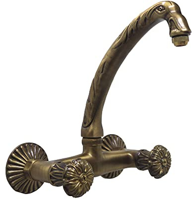 Gruppo lavello per lavabo lavandino fontana terrazzo esterno ottone mod.222