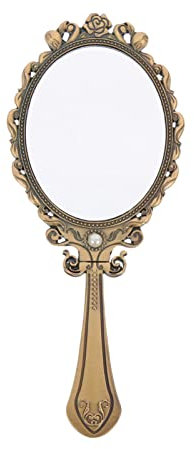 FRCOLOR Metallfaltspiegel Faltender Handspiegel Retro- Griff- Spiegel- - - Handspiegel- Spiegel Sch? Schmetterlings- Design- mit Griff Metall