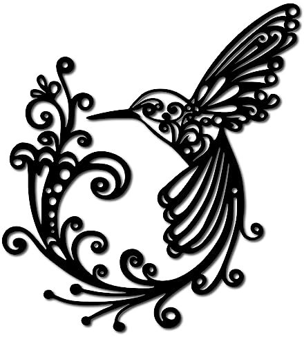CREATCABIN Décoration Murale en Métal Oiseau Colibri Noir Signes Muraux Fer à Suspendre Ornement en Métal Sculpture pour Balcon Jardin Salon Maison Chambre Cuisine Décoration Intérieur Extérieur