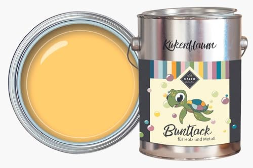 Caleo Color Lack KÜKENFLAUM Gelb, 0,68 Liter - ökologischer Lack für Möbel - natürlich, lösemittelfrei, spielzeugtauglich