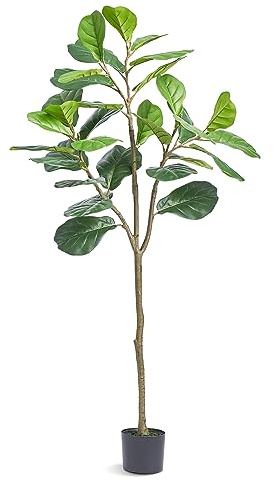 VEVOR Pianta Artificiale, 1556 mm Alto Albero Foglie di Fico Finta Realistica Materiale PE di Qualità Protezione Antiribaltamento Vaso Φ150 x 125 mm, Decorazione per Casa Ufficio Interni ed Esterni