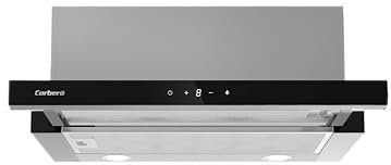 Corberó - Campana telescopica 60 cm | ANETO660X | Design elegante e moderno | Portata 600 m3/h | Efficienza energetica A | 3 velocità regolabili | Filtri in alluminio e carbonio, Inox&nero