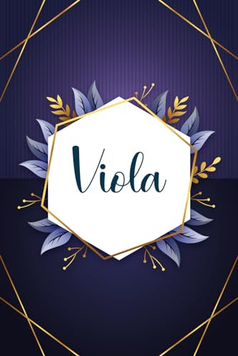 Viola: Taccuino personalizzato con il nome Viola | Regalo di compleanno per moglie, mamma, sorella, figlia ... | Foglie blu | 110 pagine a righe, Piccolo formato 6x9 pollici (15,24 x 22,86 cm)