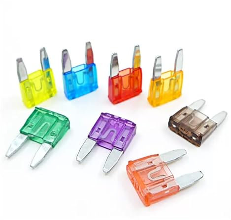 TROIOIUM 50-teiliges Kfz-Sicherungs-Flachsicherungs-Set, Mini-Small-Medium-Sicherungen, automatische LKW-Blatt-Sortiment-Sets, 3/5/7,5/10/15/20/25/30/35/40 A (Color : 50pcs Small)