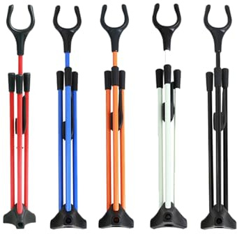 FUNTRESS Bow Stand Foldable Archery Recurve Bow Stand Archery Recurve Bow Rack Holder for Recurve Bow Longbow Takedown Bow (Red)