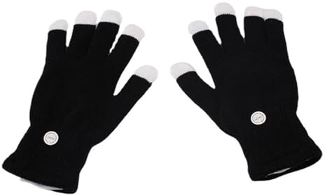 budiniao Blinkende LED Handschuhe, bunte Lichter für Konzerte und Clubs, Stoff, schwarze Fingerspitze, bunte leuchtende Handschuhe, Karneval