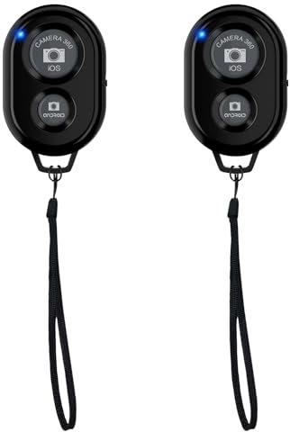 2 Piezas Control Remoto Bluetooth para Selfie, Disparador Remoto Bluetooth Android y iOS, Disparador a Distancia Inalámbrico, Compatible con iOS y Android, Ideal para Selfies y Fotografía a Distancia