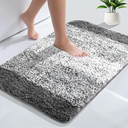 AUAUY Alfombra BañO Antideslizante, 2.5cm Grosor, 40x60cm, Degradado | Microfibra Esponjosa y Peluda Alfombra BañO, Alfombra Ducha, Lavable Alfombras BañO, Bath Mat para Suelo BañO, BañEra, Ducha
