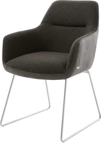 Polsterstuhl Pejo-Flex Kufengestell Edelstahl Materialmix Schwarz Taschenfederkern