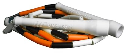 MARC ROPE Corda per Saltare Professionale con perline BEADED Rope Lunghezza Regolabile Manici Indistruttibili per Freestyle, Cardio, Fitness, Bruciagrassi. (arancione, bianco, nero)