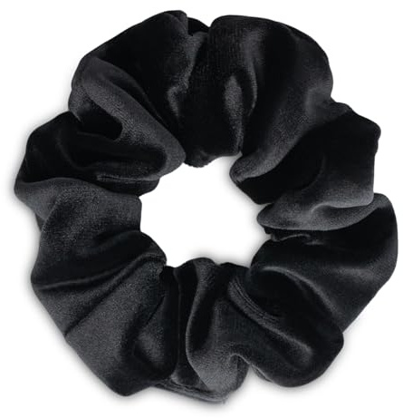 Sxqlyh Hårsnodd scrunchie sammetselastics, stort hårband tjockt mjukt bekvämt sammetshår gummi, scrunchies flätgummi hästsvans hållare hår bobbles för kvinnor tjockt långt hår (svart)