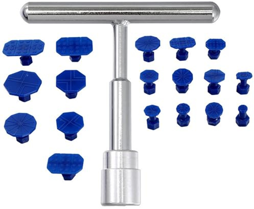 BAOSROY Outil Réparation de Debosselage,19pcs Kit Débosselage Ventouse,Kit Retrait Dent Enlèvement,Kit Debosselage sans Peinture,Outils de Réparation Carrosserie,Kit Réparation Bosses Voiture