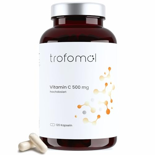 Vitamin C hochdosiert – 500 mg L-Ascorbinsäure je Kapsel – 120 vegane Kapseln – laborgeprüft, ohne Zusatzstoffe & frei von Gentechnik – Premium Qualität