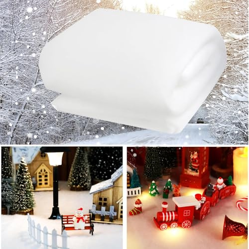 Diketone Neve Finta Natalizia,80 * 240cm Neve Artificiale per Decorazioni,Soffice, Morbido e Candido di Decorazioni Albero di Natale,Neve Finta Decorazioni Natalizie (5 Metri di Luce)