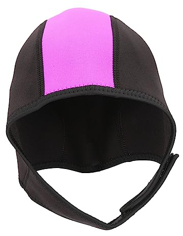 Milisten Neoprene Scuba Diving Hat Warm Bathing Cap Elastic Underwater Head Cover for Swimming and Water Sports Unisex Black and Rose Red