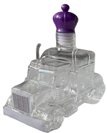 Alcohol Creativo De La Garrafa, Contenedor De Almacenamiento De Diseño | Carafas Ionales En Forma De Semirremolque Detallado, Con Ruedas Grandes Y Líneas Limpias. Confidente