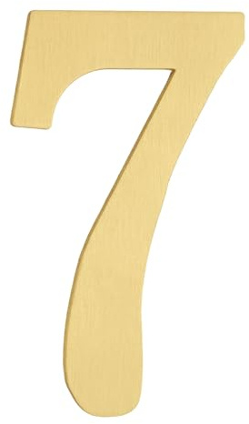 sourcing map House Numbers for Outside, 2.76 Inch Self Adhesive Brass Mailbox Decor Number Stickers for Apartment Office Hotel Room Door Signs(Number 7)
